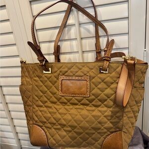 MZ Wallace Quilted Tan Tote Bag‎